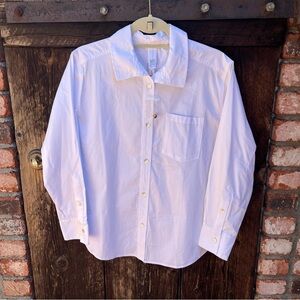 Wynne Layers Women’s White Button Down Shirt Sz S
